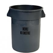 View: 2632-56 BRUTE Container without Lid with "Inedible" Black Imprint, English and Spanish / 6 Pack
